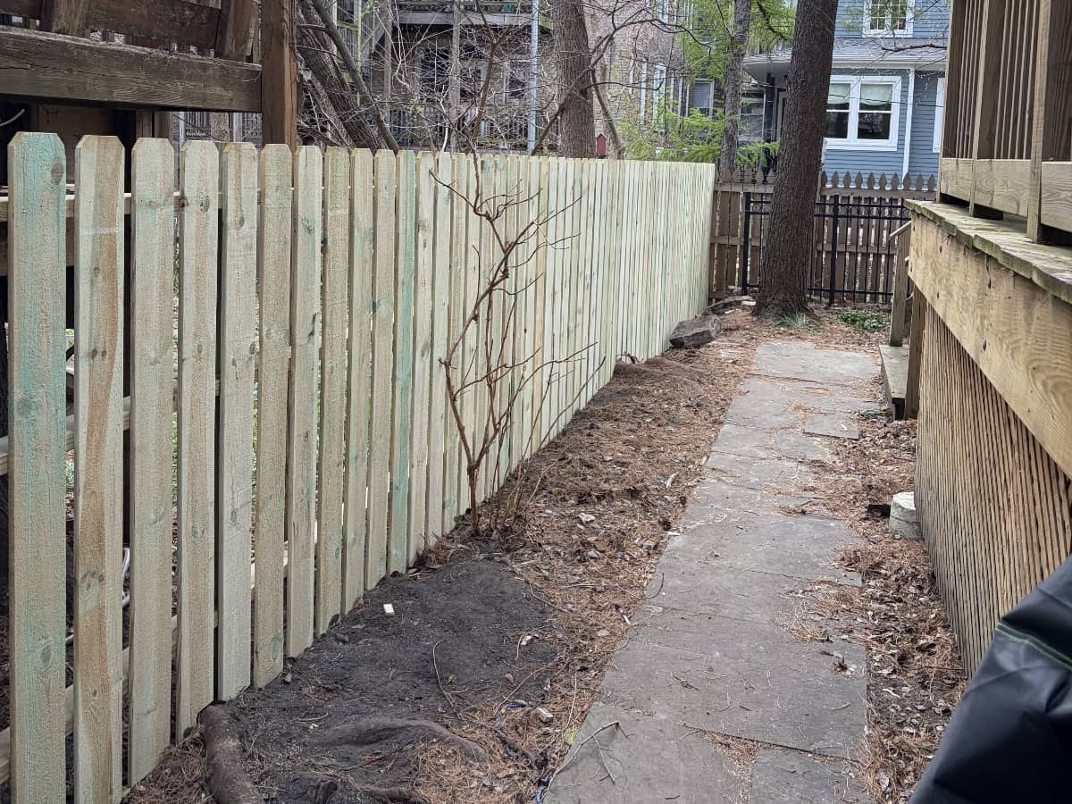 wood fence from another side