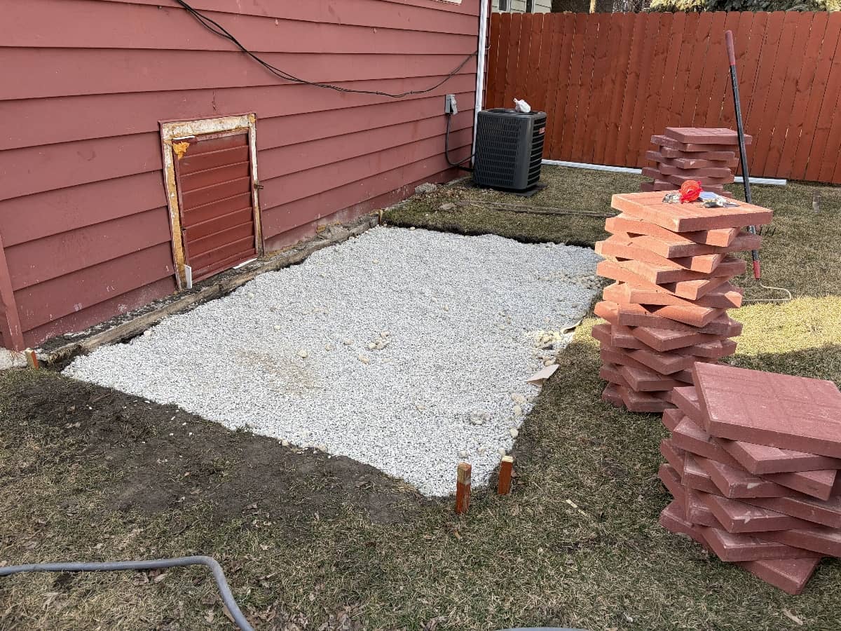 construction process of paver patio